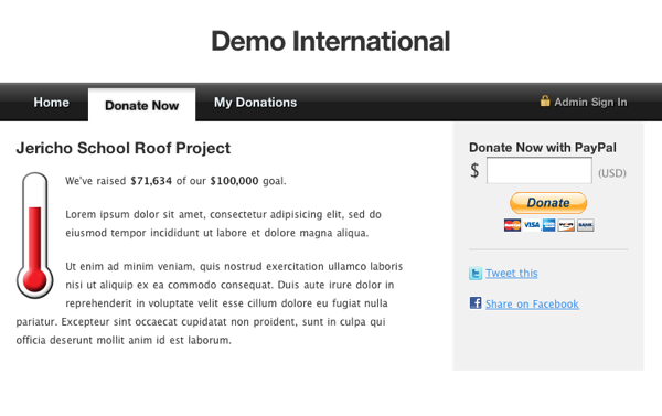 Donor Tools Fundraising Page