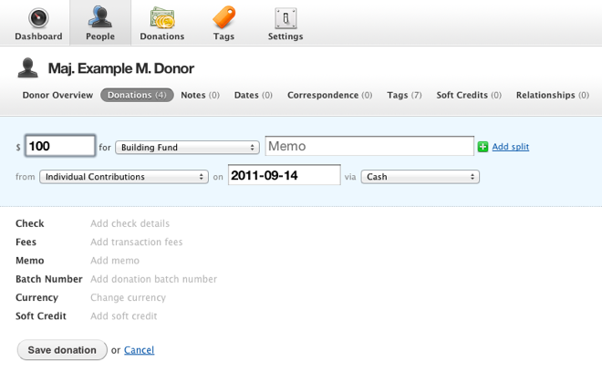 Donor Tools New Donation Form